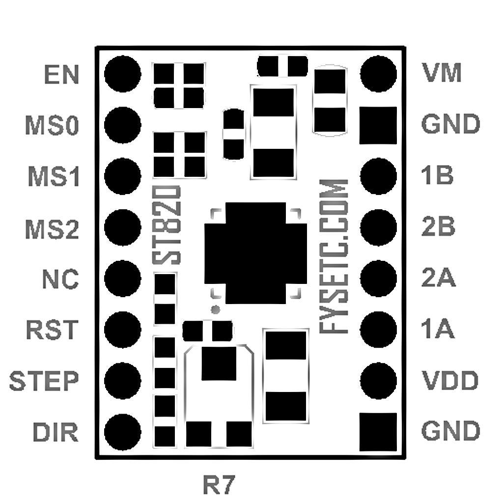 High Quality Stepper Motor Driver Module ST820 with Heat Sink for 3D Printer with Peak Current 2.5A
