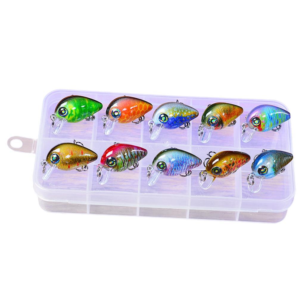 Floating Fishing Lures Hard Bait Micro Crankbait Bass Pike Minnow Baits Hook