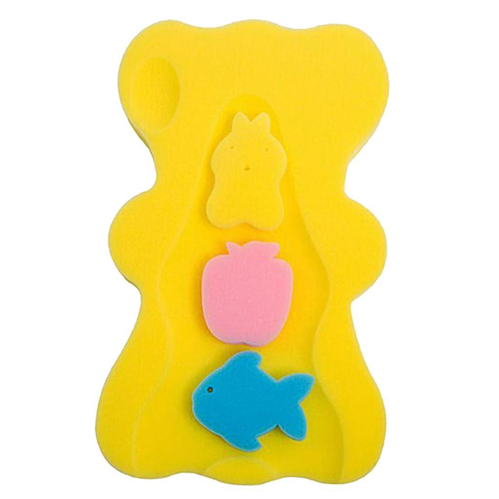 2pcs Cute Bath Sponge Infant Bath Cushion Comfy And Skid Proof Bathing Mat