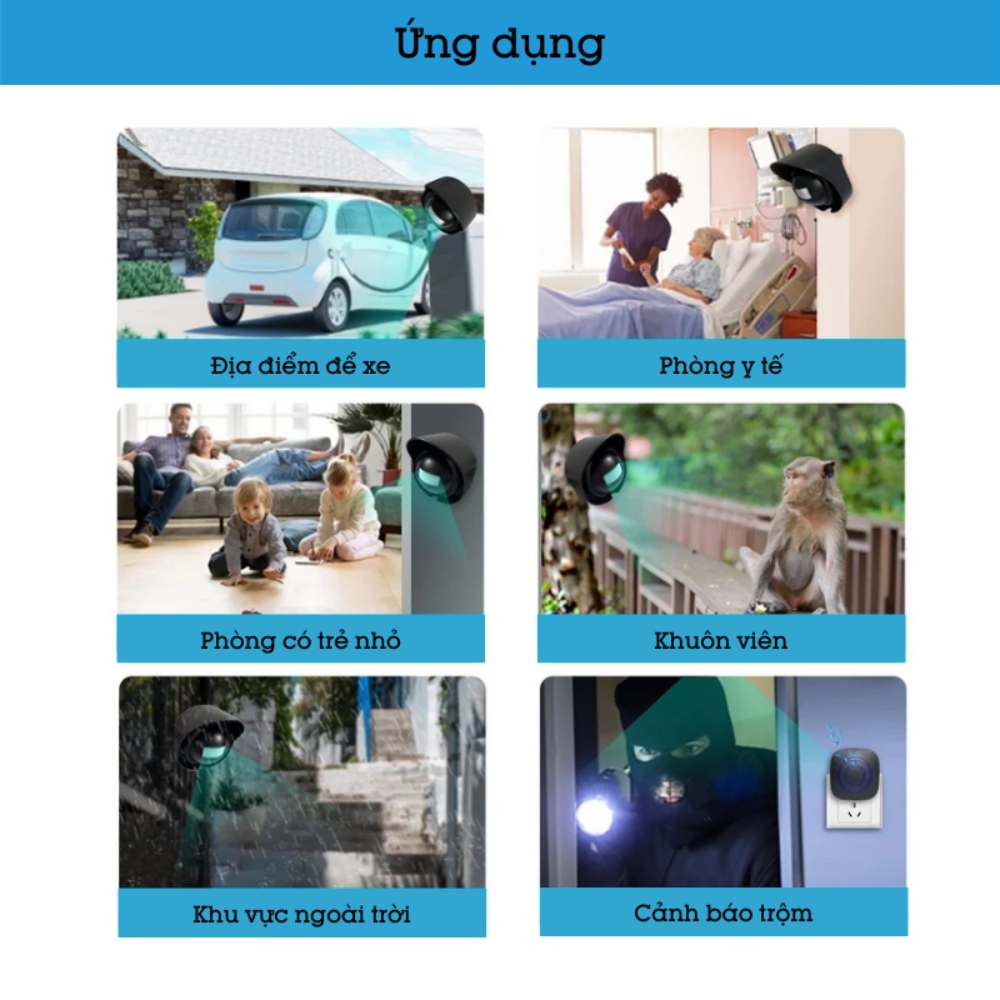 Chuông báo khách không dây báo trộm chống nước ngoài trời H453