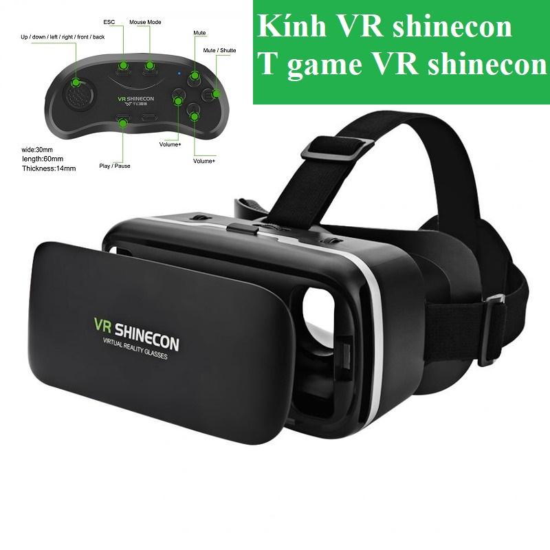 Combo Kính thực tế ảo VR Shinecon cao cấp cho Điện thoại+Tay cầm chơi game bluetooth 3.0