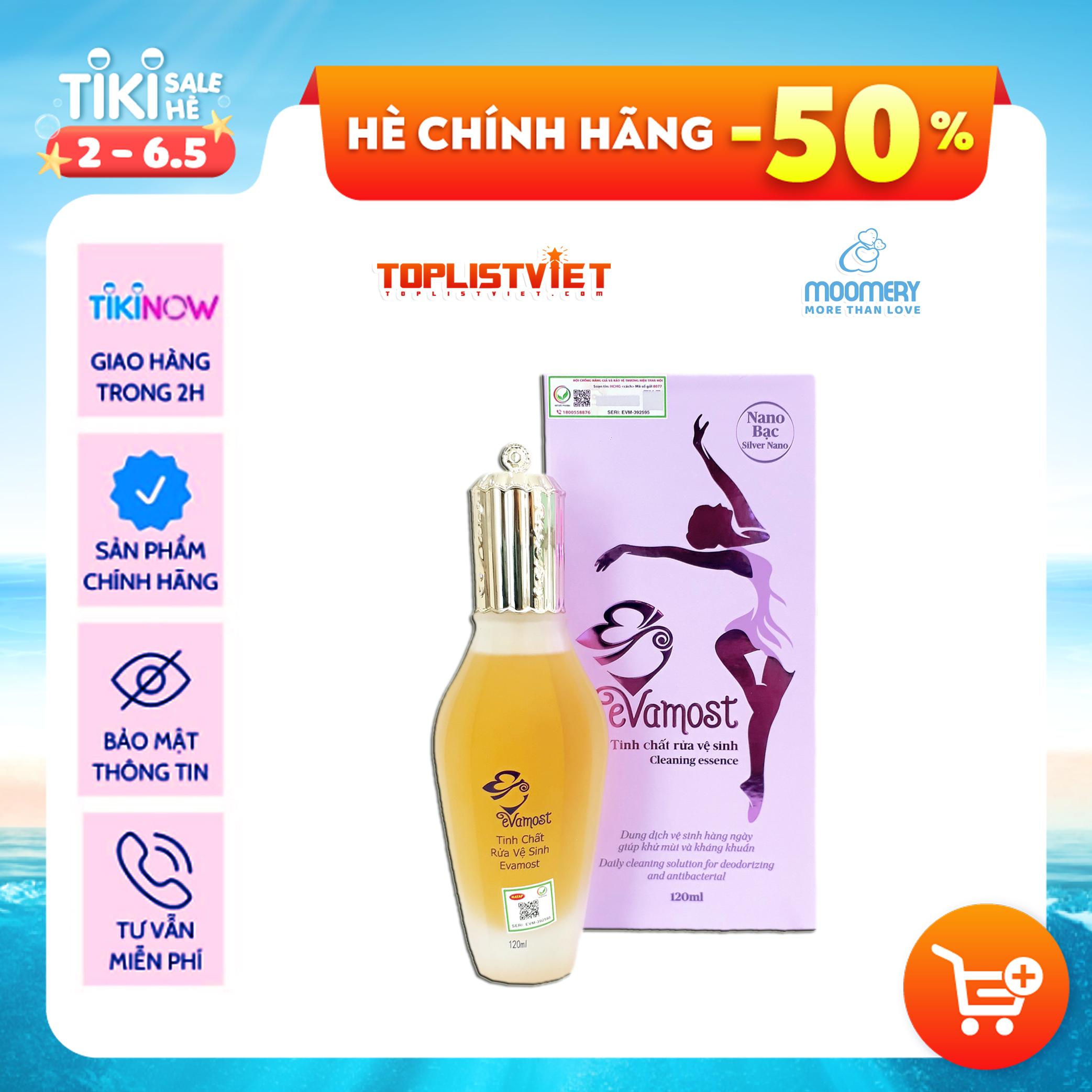 Dung Dịch Rửa Vệ Sinh Evamost Giúp Sạch Khuẩn, Se Khít, Dưỡng Hồng, Thơm Quyến Rũ - Chai 120ml - Chính hãng