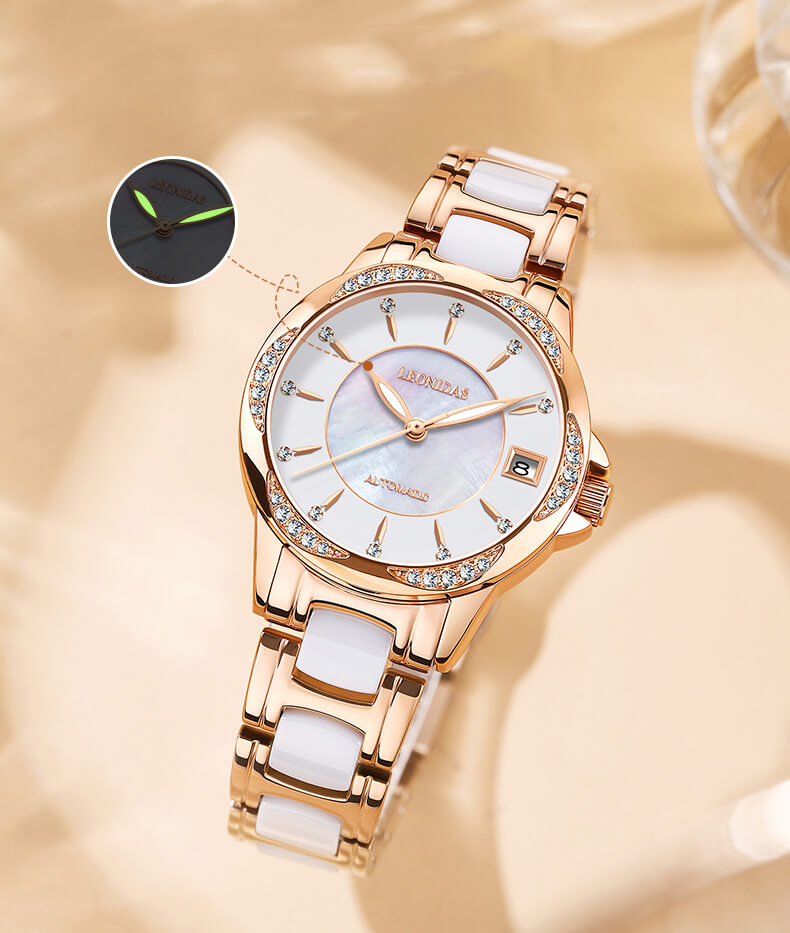 Đồng hồ nữ chính hãng LEONIDAS LD80129-1 Kính sapphire ,chống xước ,Chống nước 50m ,Bảo hành 24 tháng,Máy cơ (automatic),dây kim loại thép 316L không gỉ, thiết kế đơn giản dễ đeo