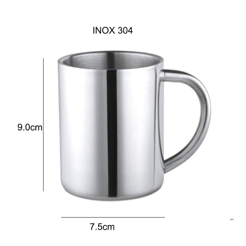 CỐC BẰNG INOX 304 LOẠI 2 LỚP CHỐNG NÓNG 75MM