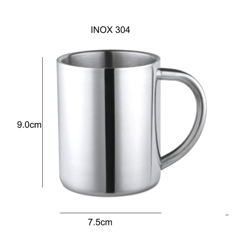 CỐC (LY) BẰNG INOX 304 LOẠI 2 LỚP CHỐNG NÓNG 75MM