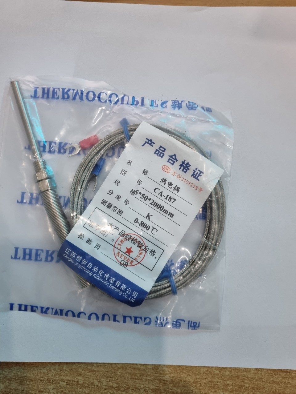 Can nhiệt K, phi 5 đầu dò 5Cm dây dài 2 mét