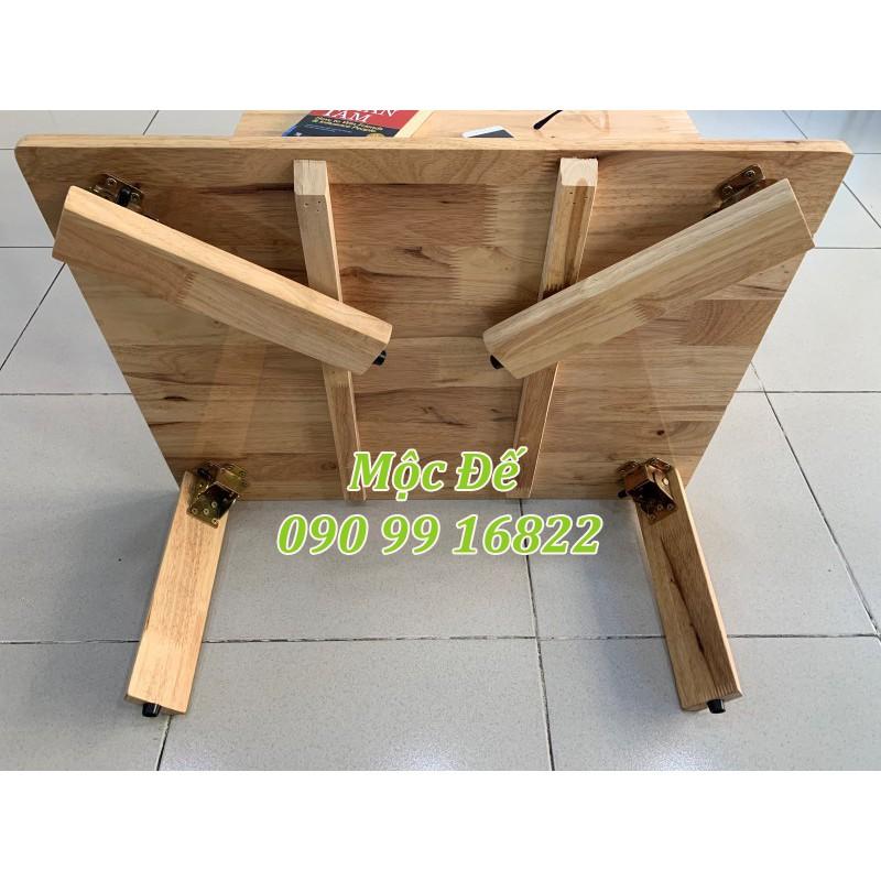 Bàn Gỗ Cao Su MỘC ĐẾ Size 70x50cm Bàn Ăn Mini Chân Gập Đa Năng Nội Thất Phòng Khách, Phòng Ngủ