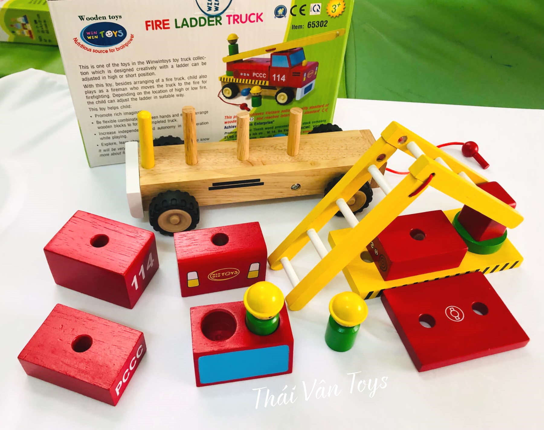 Đồ chơi gỗ Winwintoys - Xe thang lắp ráp
