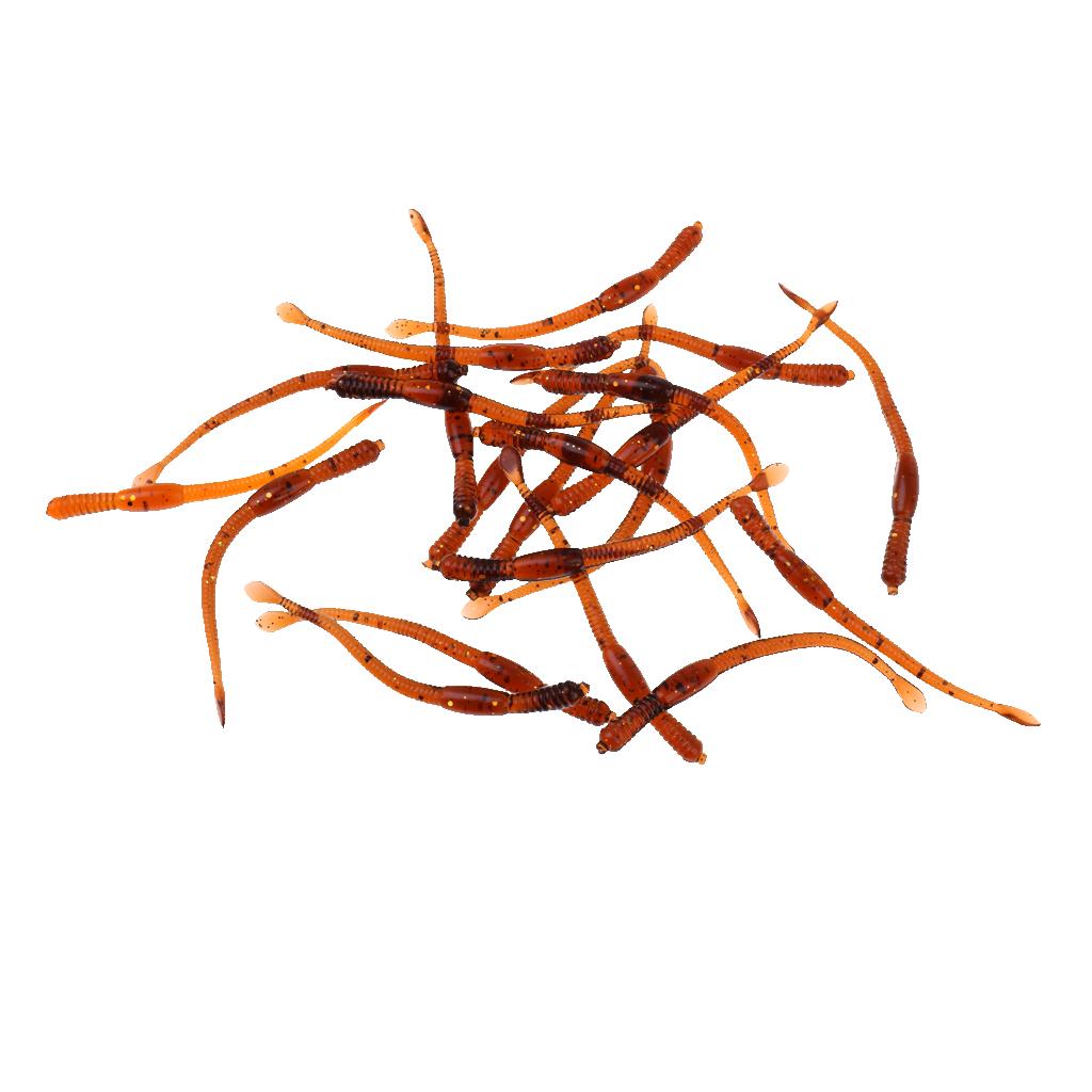 20Pcs/lot Soft Fishing Lures Artificial Baits Worm Lifelike Earthworms 7.7cm