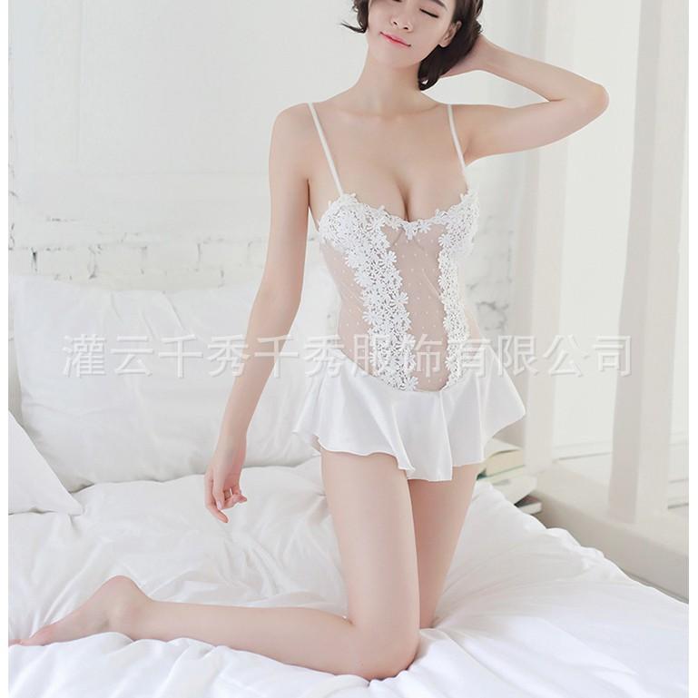 Đầm ngủ sexy - Đồ ngủ mặc nhà - Đồ ngủ gợi cảm - Đầm ngủ sexy K1 - đồ ngủ sexy kèm chip lọt khe