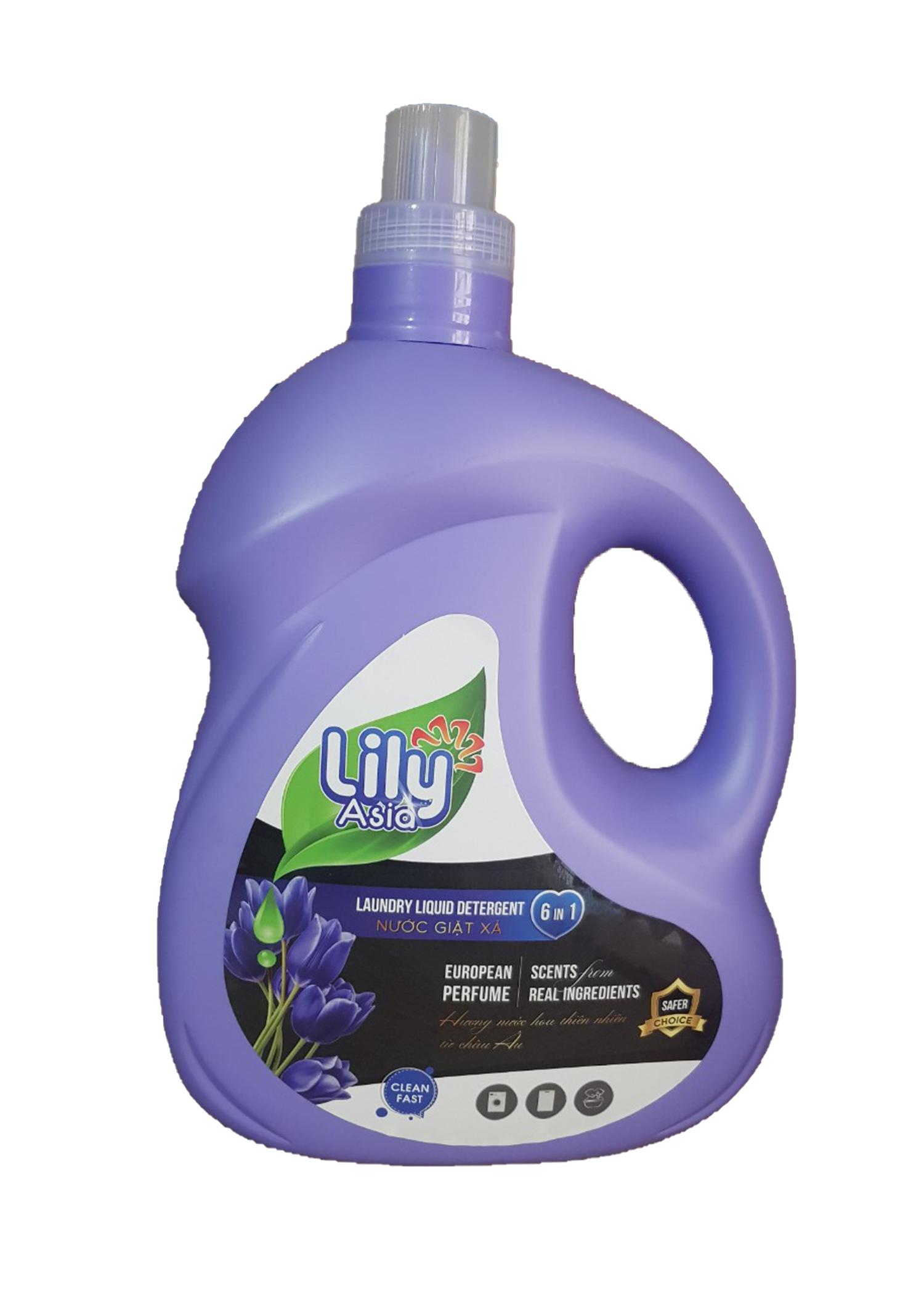 Combo Can Nước Giặt Xả Lily Asia 4 Kg + Túi Nước Giặt Xả Lily Asia 2,7 Kg - Hương Nước Hoa ( Seahorse)