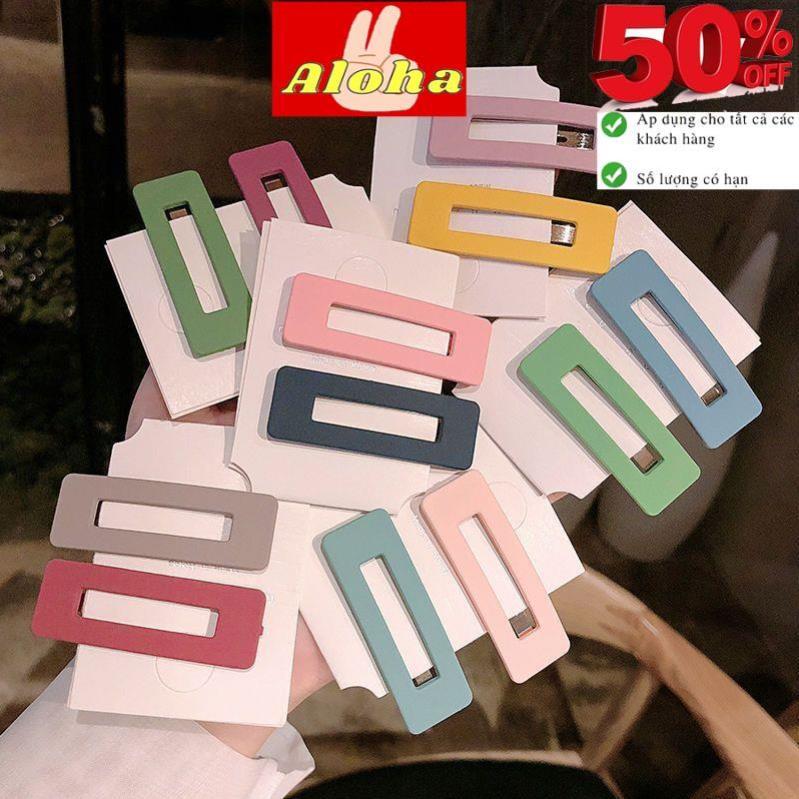 1 Kẹp Tóc Hình Vuông Màu Nhám Phong Cách Hàn Quốc Dễ Thương Cho Nữ ALOHASHOP TRẺ EM
