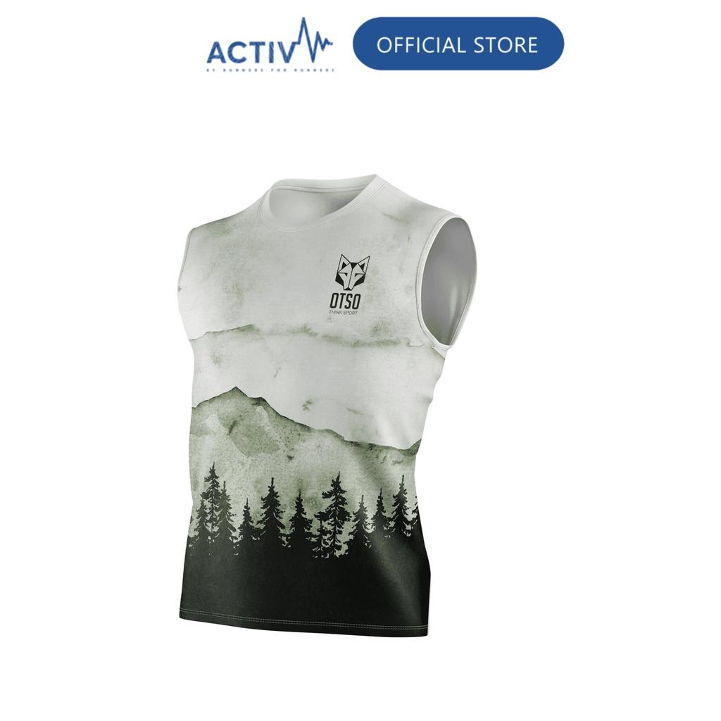 Áo Chạy Bộ Singlet Nam OTSO Camiseta Sin Manga Hombre Green Forest