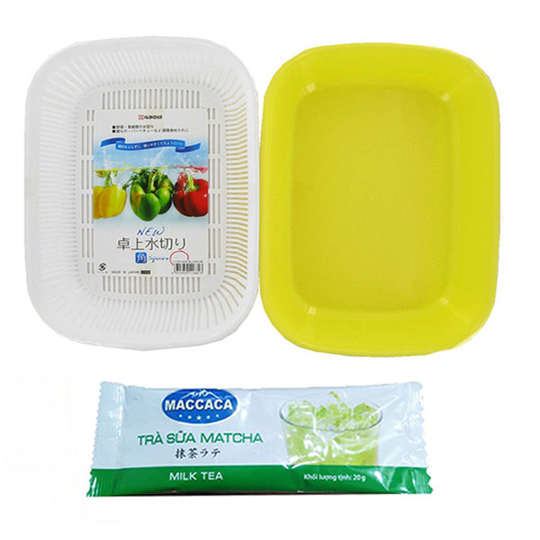 Giá Đựng Hoa Quả 2 Lớp Hình Chữ Nhật Nhật Bản + Tặng Trà Sữa Matcha / Cafe Macca 20g