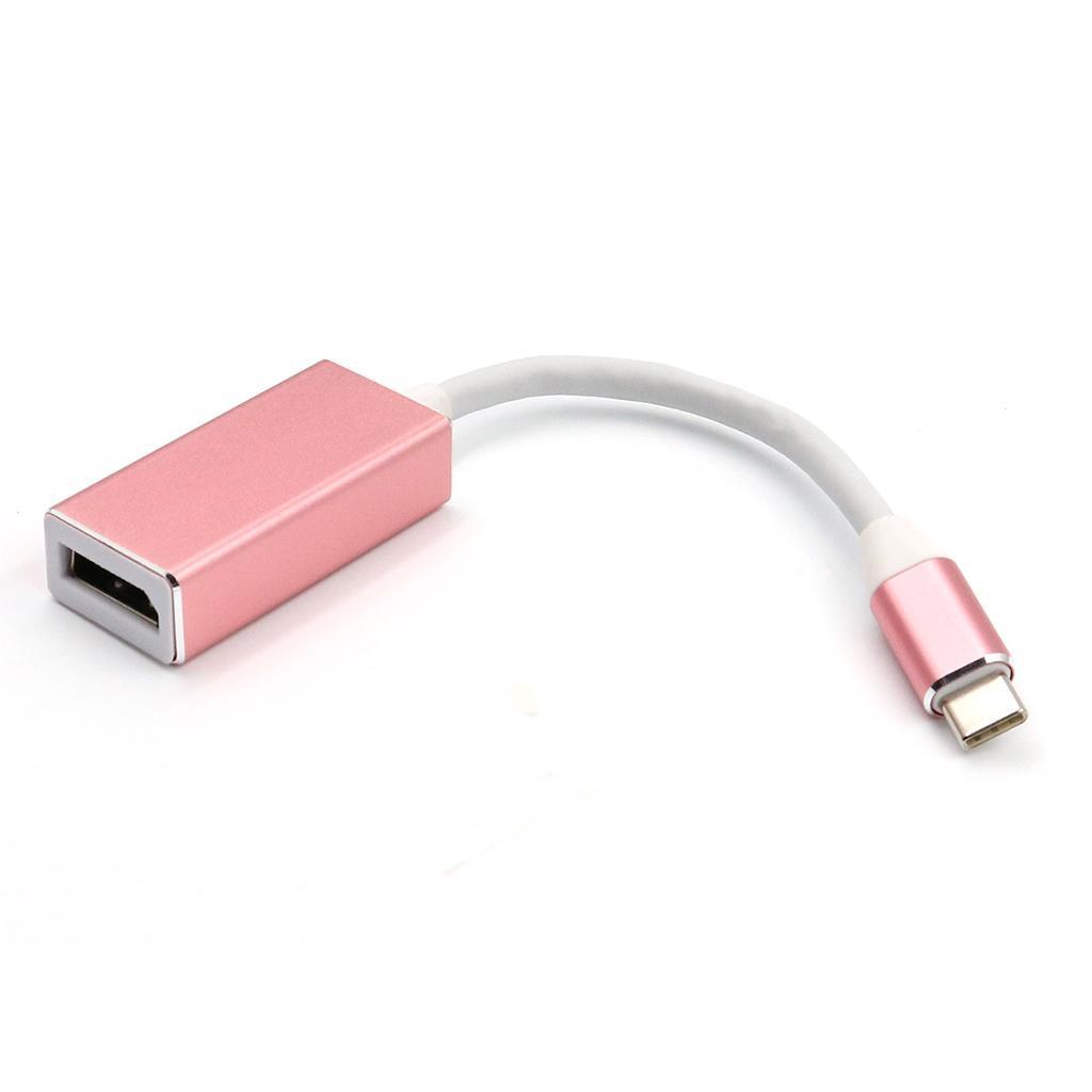 USB-C Type C Male to Displayport DP Port Female Converter Cable Rose Gold