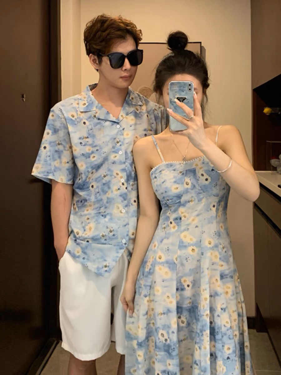 Set đồ đôi họa tiết du lịch biển đẹp Couple Tina 1 - AV012
