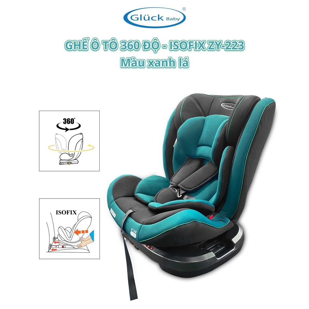 Ghế ngồi ô tô cho bé xoay 360 độ, ghế gắn xe hơi an toàn tiện dụng cho bé ISOFIX Gluck ZY-223 cho bé từ 0-12 tuổi