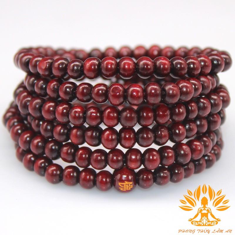 VÒNG TAY TRẦM HƯƠNG CHUỖI 108-216 HẠT ĐÃ TRÌ CHÚ KHAI QUANG ĐIỂM NHÃN TẶNG KÈM HỘP GẤM SANG TRỌNG