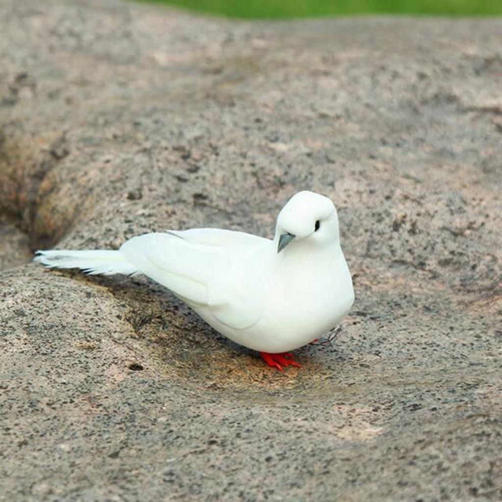 Artificial Pigeon Dove Figurine Garden Patio Pond Home Decor Ornament Statue