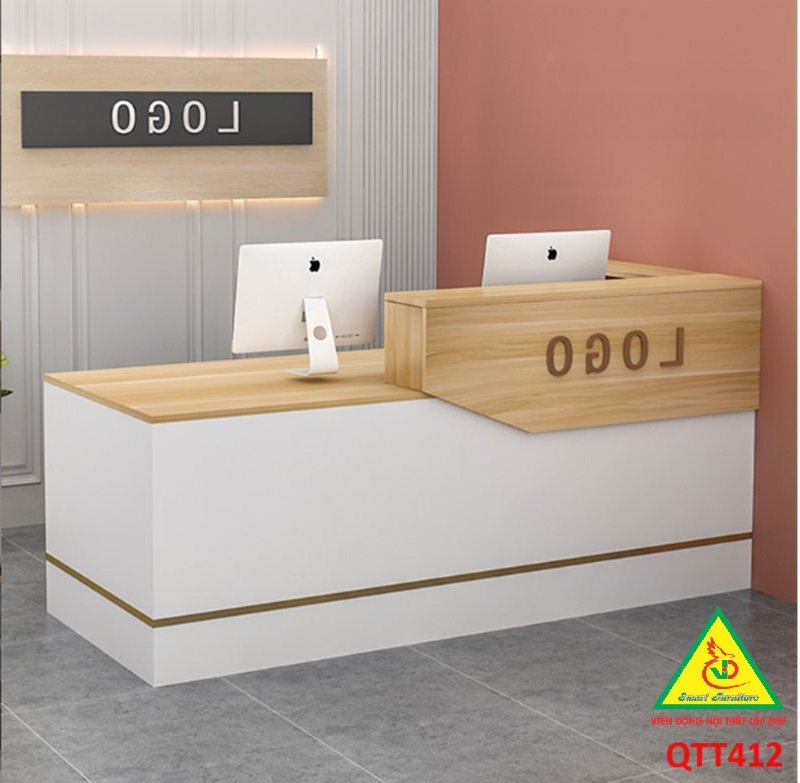 QUẦY LỄ TÂN, QUẦY TIẾP TÂN, QUẦY TÍNH TIỀN, QUẦY THU NGÂN QTT412 - Nội thất lắp ráp Viễn Đông Adv