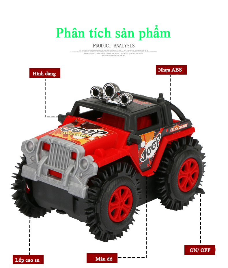 Đồ chơi mô hình xe Jeep KAVY chạy pin nhựa nguyên sinh an toàn, chạy rất nhanh và khỏe