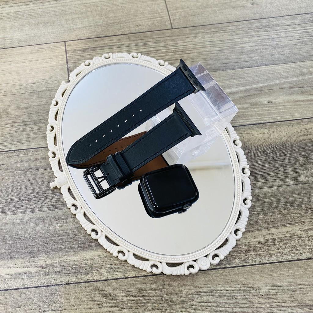 Dây da cực xịn hai màu trắng và đen dành cho apple watch series 1/2/3/4/5/6/se