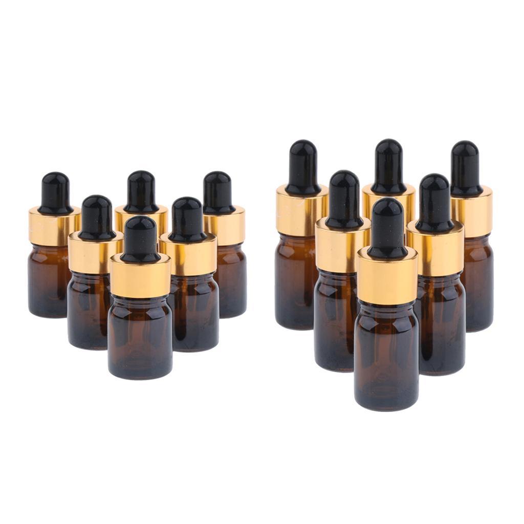 12 Pieces Amber Bottle Glass Bottle Essential Oil Perfume Bottle with Dropper for Everyday Use By Women