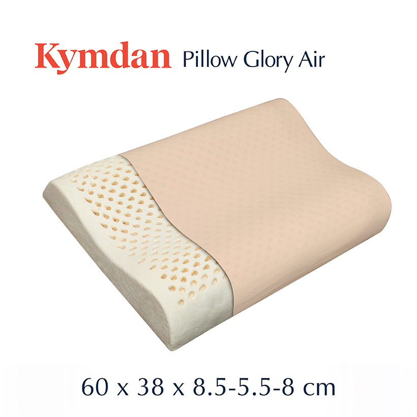 Gối cao su thiên nhiên Kymdan Pillow Glory Air 60 x 38 x 8,5 - 5,5 - 8 cm