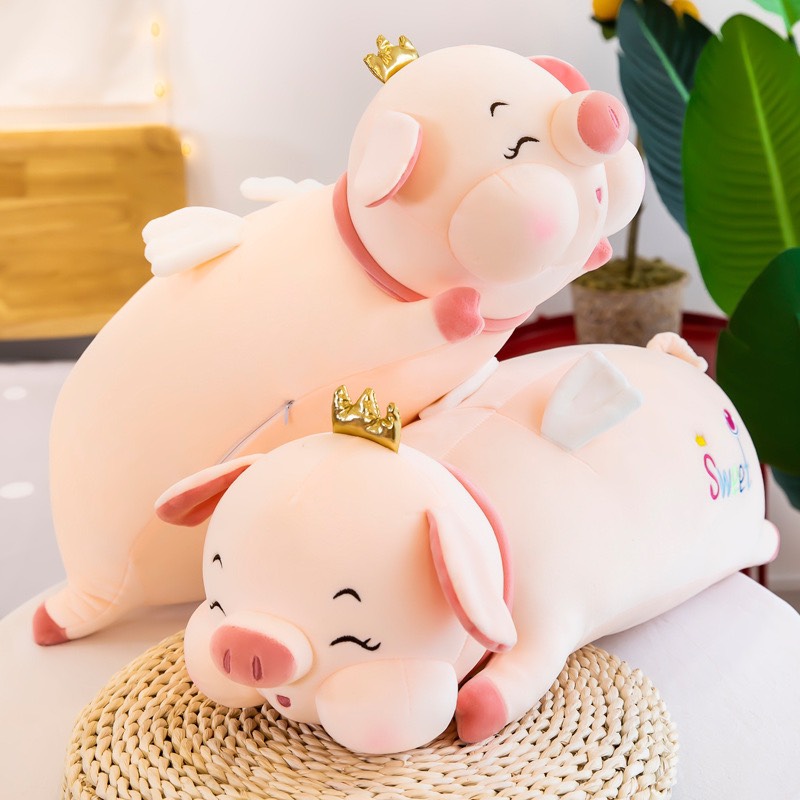Gấu Bông Heo Vương Miệng Sweet Thiên Thần - Gối Ôm Heo Lười