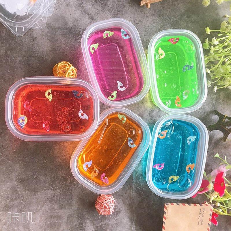 Slime hũ nhựa 300ML loại to charm sao vỏ sò nốt nhạc màu trong chất đẹp Đồ chơi slam chất nhầy ma thuật squishy