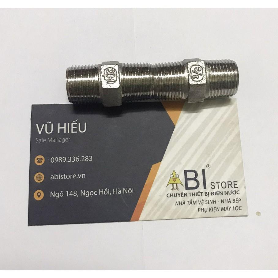 KÉP 3/8 INOX ĐÚC SẦN HÀNG ĐẸP, KHỚP NỐI KÉP 2 ĐẦU REN NGOÀI