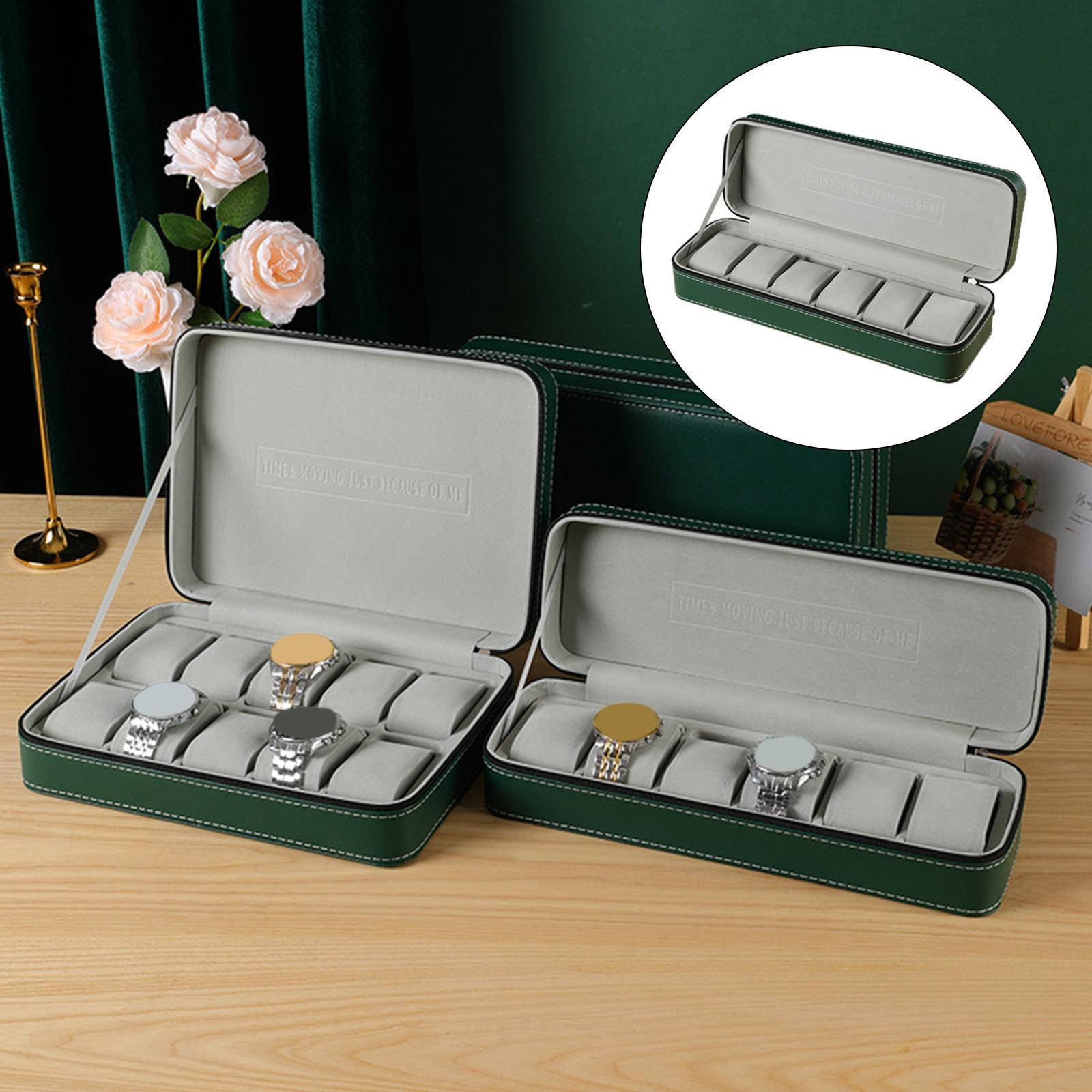 PU Leather Watch Box Elegant Wooden Storage for Smart Watches Travel Case