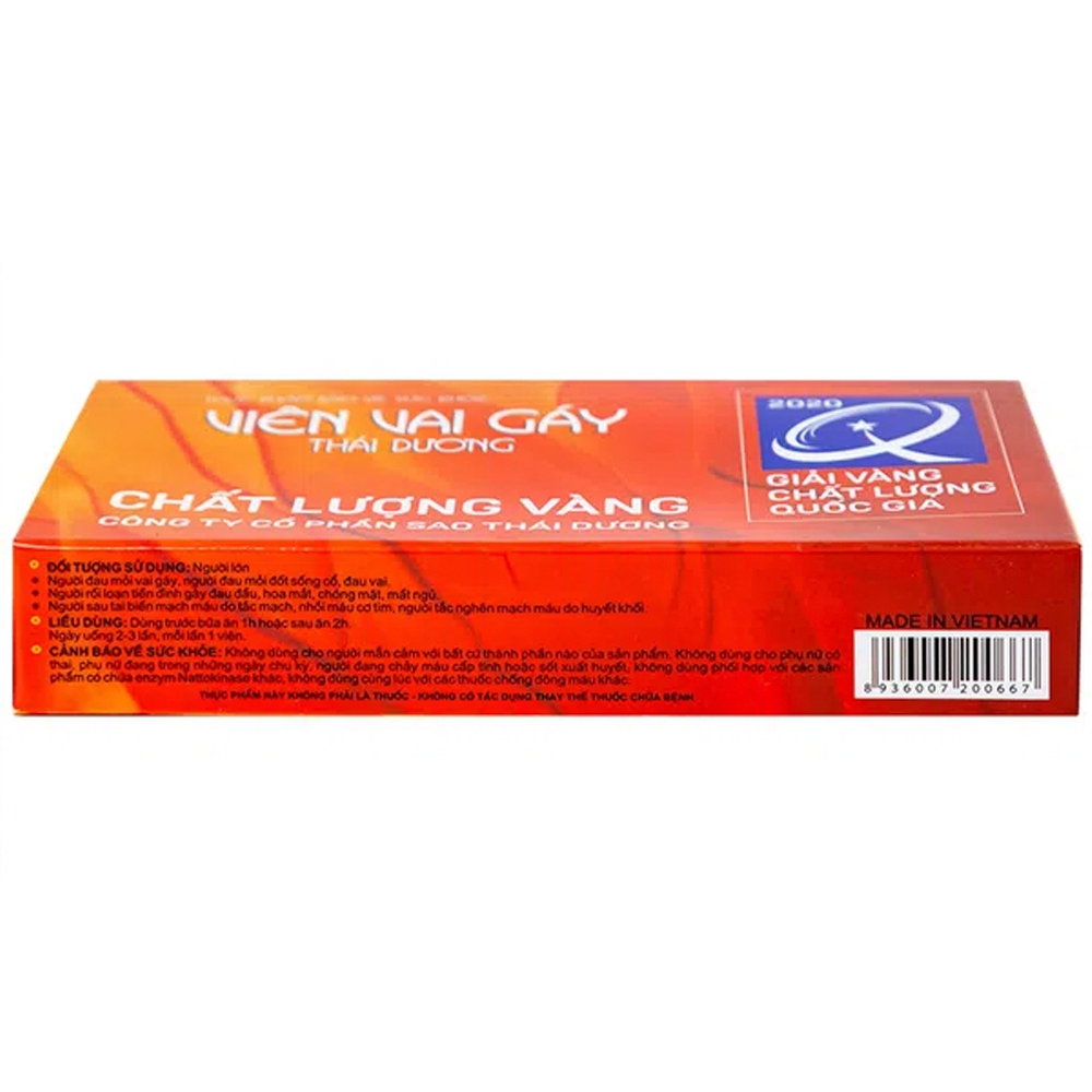 Viên uống Viên Vai Gáy Sao Thái Dương 30 viên/hộp - Sao Thái Dương