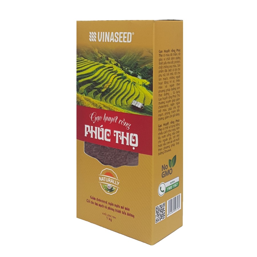 Gạo huyết rồng Phúc Thọ 1kg gạo lứt đỏ chính hãng Vinaseed gạo tươi sạch nấu ăn kiêng thực dưỡng trà gạo rang - Vườn Đặc Sản