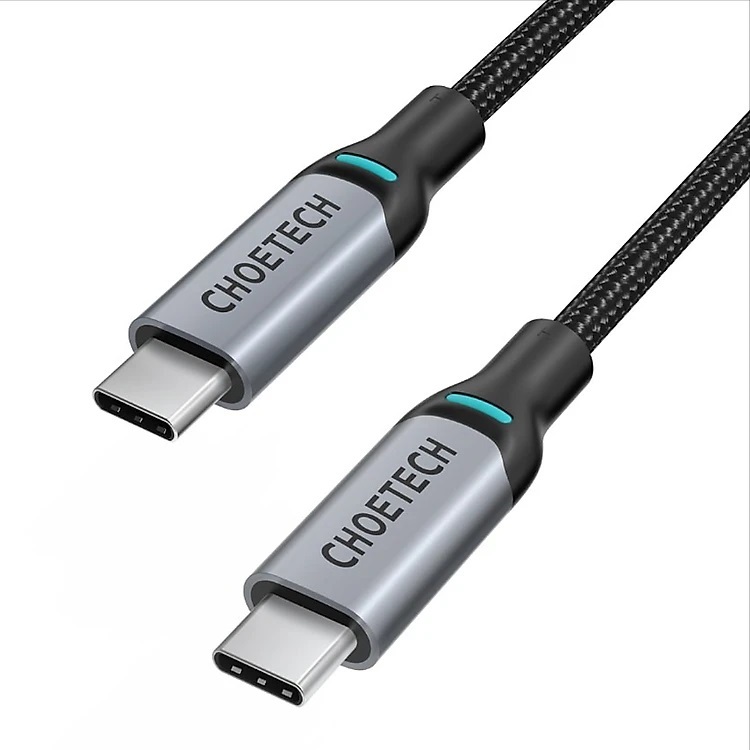 Dây cáp sạc USB C ra Type C sạc nhanh 100W hỗ trợ sạc PD TypeC hiệu Choetech XCC-1002 - Thiết kế dây dù chống đứt chống rối, đèn LED báo sạc, chiều dài 1m8 sạc cho iPhone 15 Macbook S23 S22 S21 S20 Ultra Plus notebook iPad Pro Air Mini - Hàng nhập khẩu