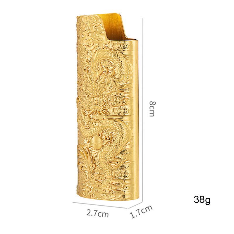 Vỏ Bật Lửa Bic J6 Bic Lớn Khắc Nổi Hình Rồng Kim Loại