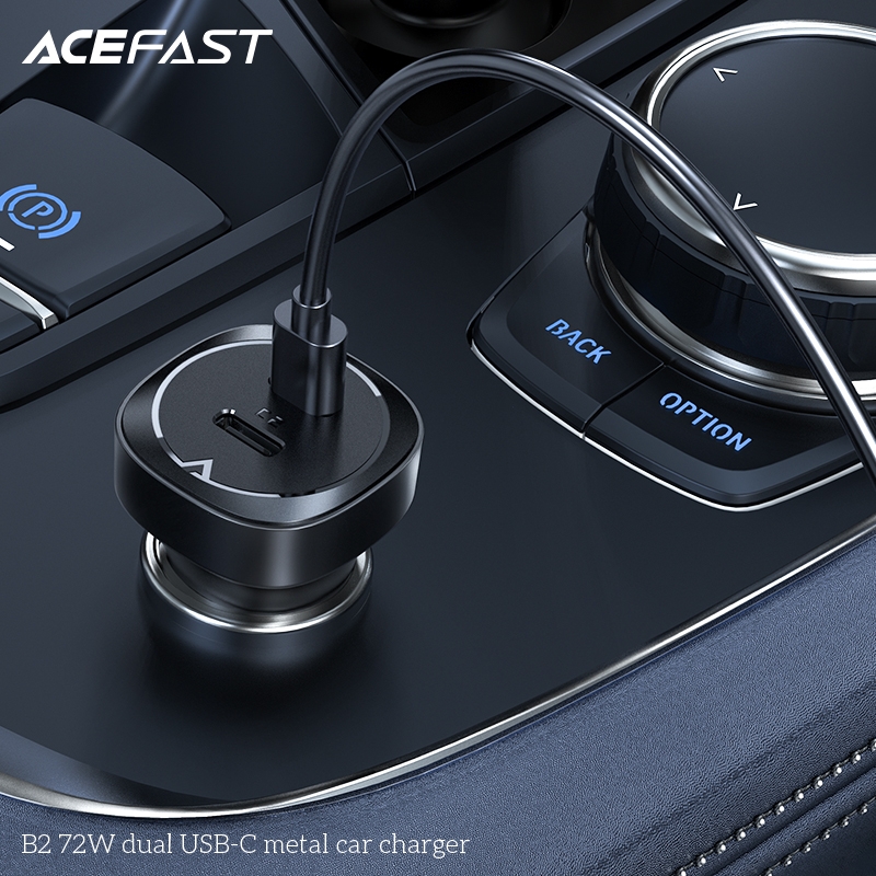 Sạc ô tô Acefast 72W 2 cổng USB-C - B2 Hàng chính hãng Acefast