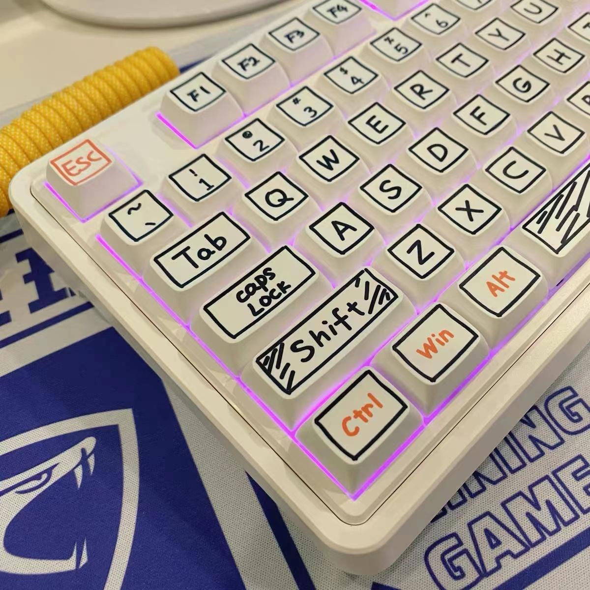 126 Phím Đồ Bộ Keycap XDA Hồ Sơ Keycaps PBT Cho Bàn Phím Cơ Tùy Chỉnh Anime Dễ Thương Phím Mũ Bộ Tester68 Rk61