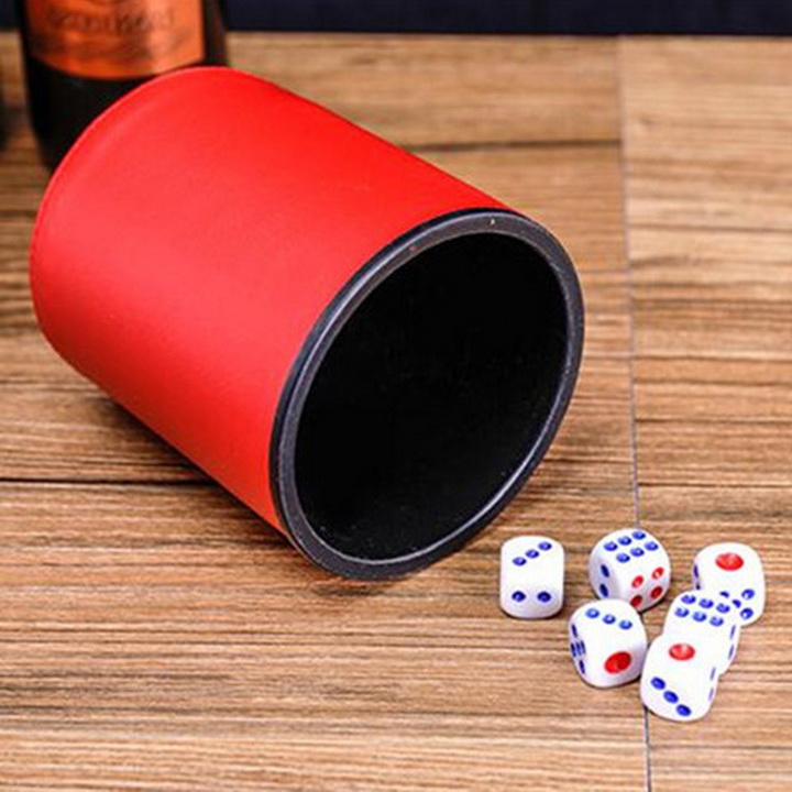 Đồ chơi lắc xí ngầu mẫu bọc da sang trọng kèm 6 viên xí ngầu