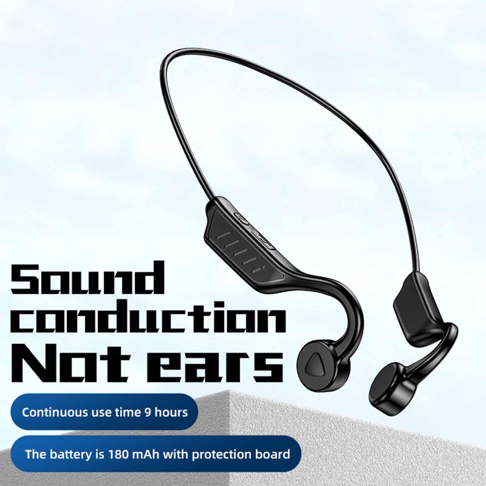 BL15 Bone Conduction Headphones Bluetooth Open-Ear Stereo Sweatproof Foldable Wireless Earphone for Drivers Meeting Sports Noise Reduction