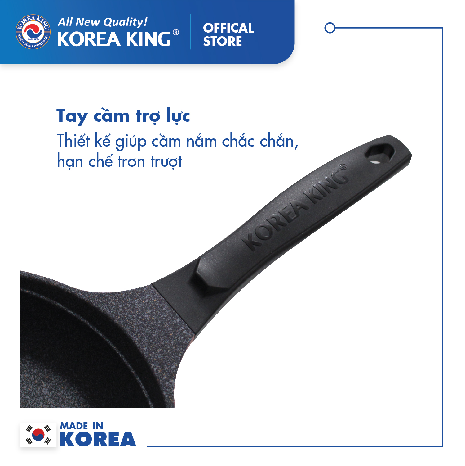 Combo 2 chảo sâu, cạn Colormic Korea King (1 chảo cạn 30cm và 1 chảo sâu 24cm)-Hàng chính hãng