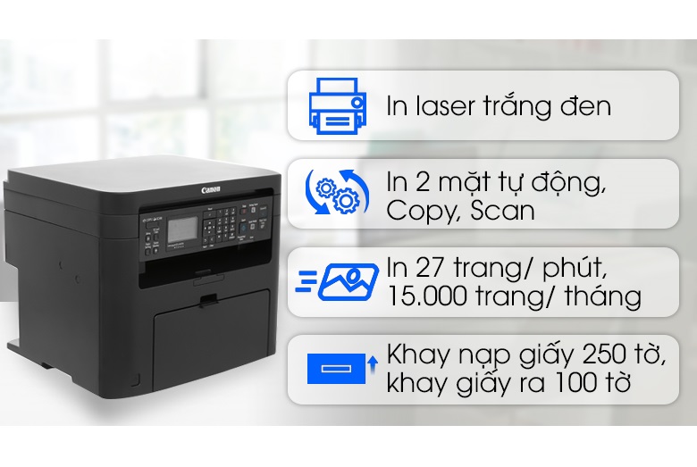 Máy In Canon MF241D-In Laser Đa Chức Năng Copy, Quét - HÀNG CHÍNH HÃNG