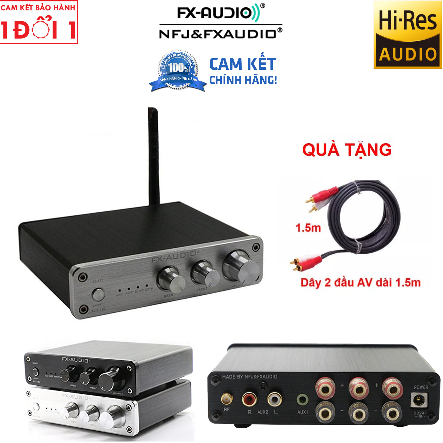 Quà Tặng Kèm - Bộ khuếch đại âm thanh FX-AUDIO XL-2.1BL Bluetooth 4.0 TPA3116D2 2x25W / 8 Ohm - Hàng Chính Hãng - FX-Audio XL-2.1BL High Power 2.1 Channel Bluetooth@4.2 Digital Audio Subwoofer Amplifier Input RCA/AUX/BT 50W*2+100W SW Out