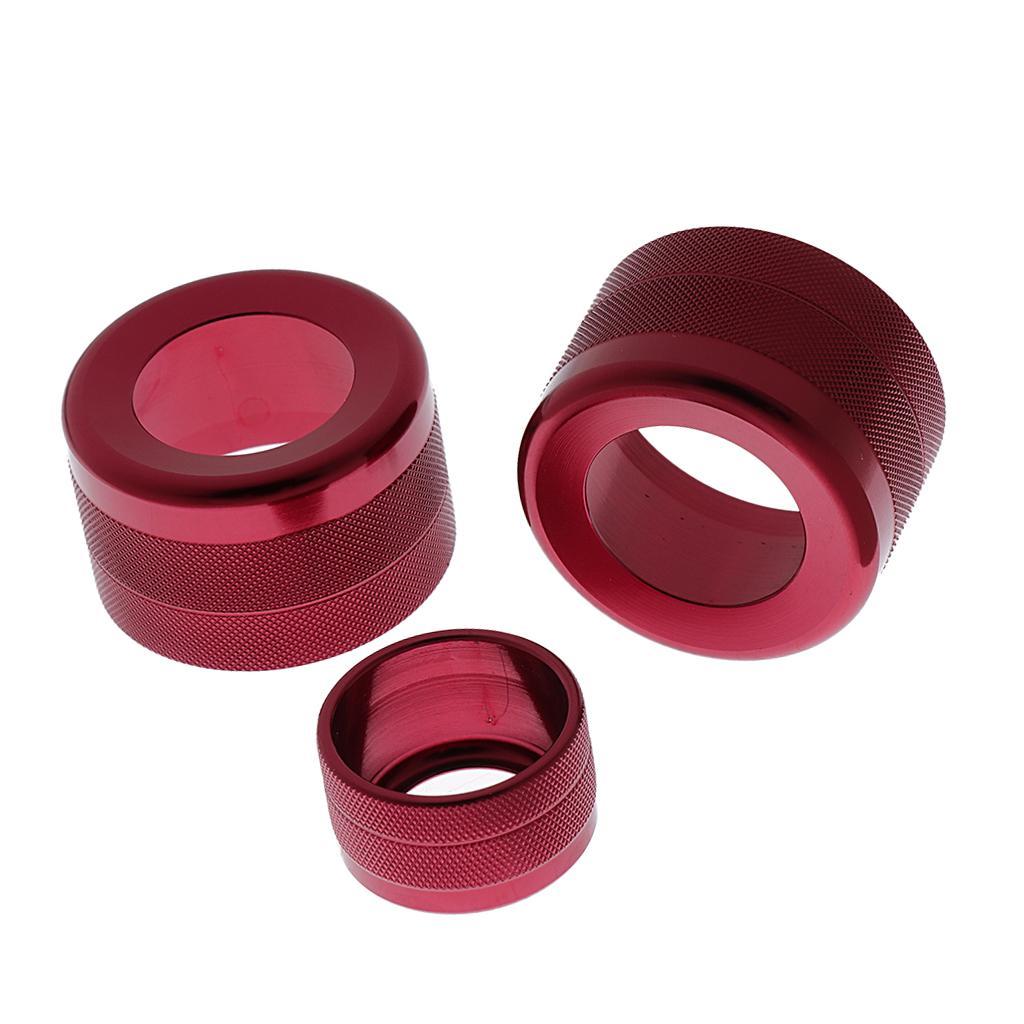 3 Pieces A/C Control Radio Volume Knob  Trim for  1 2  Red