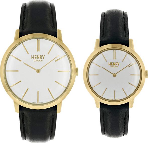 Đồng Hồ Đôi Dây Da Henry London HL40-S-0238 - HL34-S-0214 Iconic