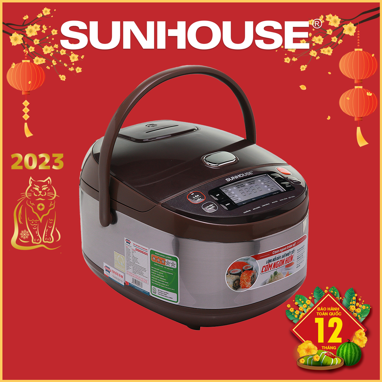 Nồi cơm điện tử 1.5L SUNHOUSE SHD8905C - Hàng chính hãng