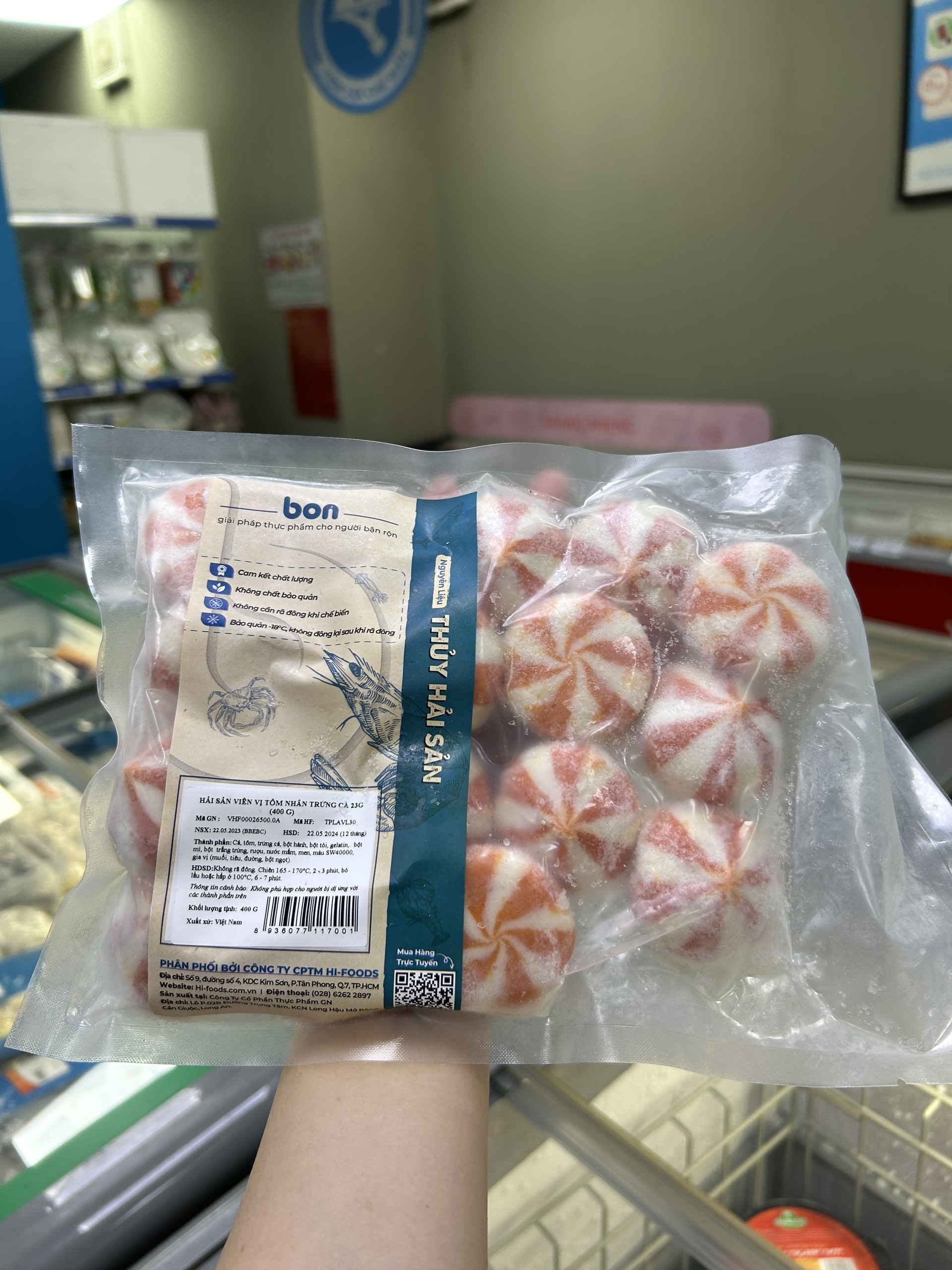 Tôm viên nhân trứng cá BON 400gr
