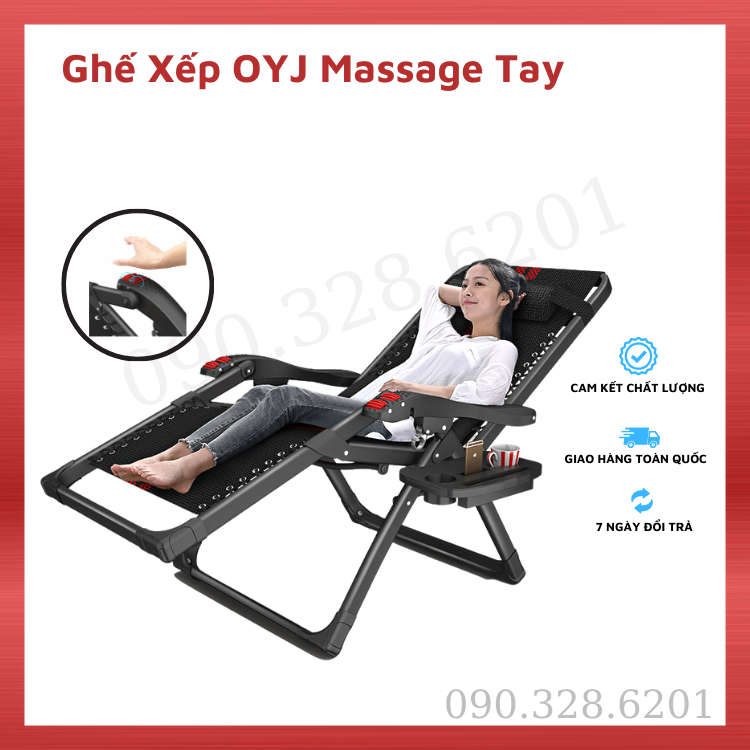Ghế xếp có massage tay OYJ-0035 - kèm khay để ly