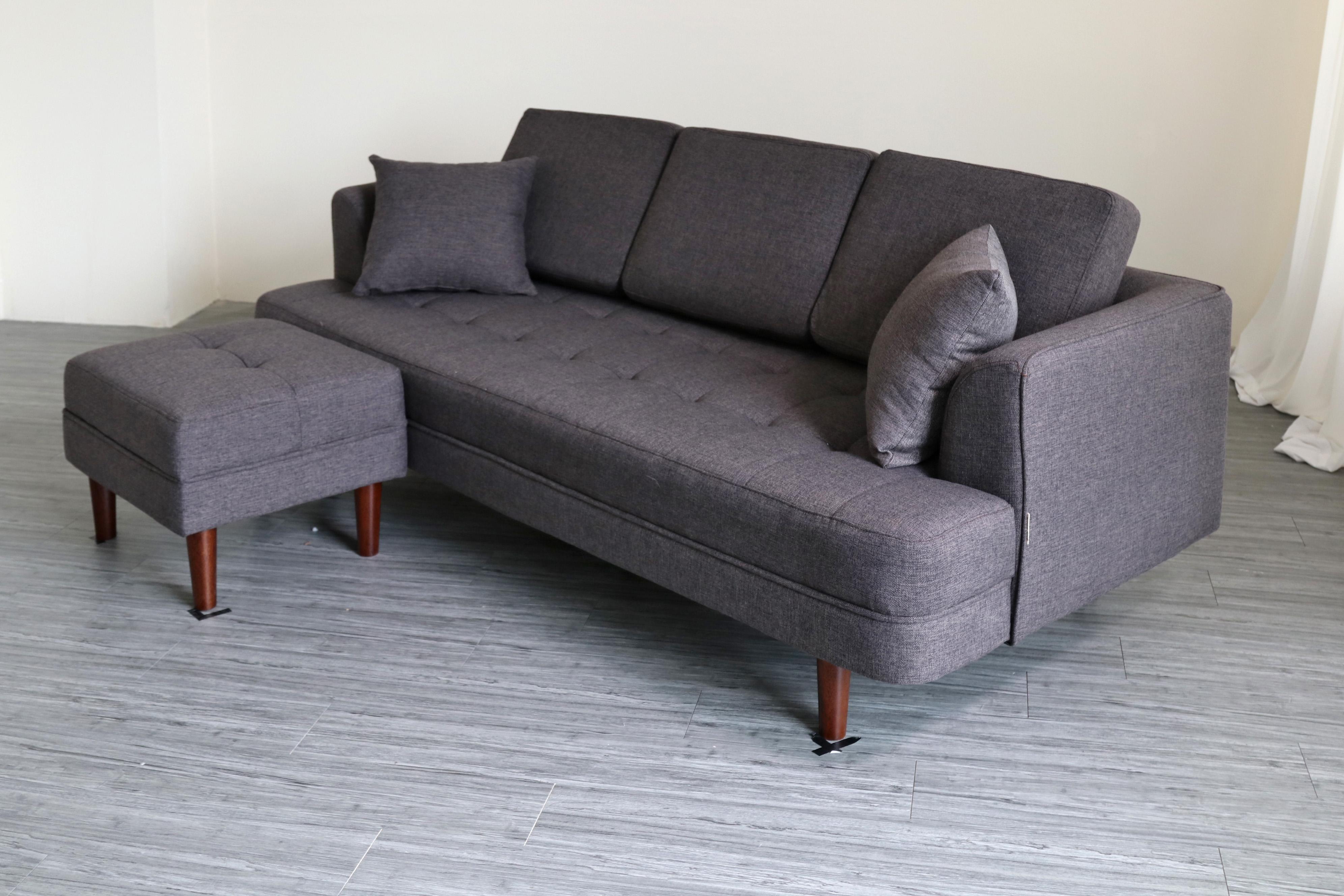 Sofa băng Juno sofa hiện đại màu kem, xám, nâu