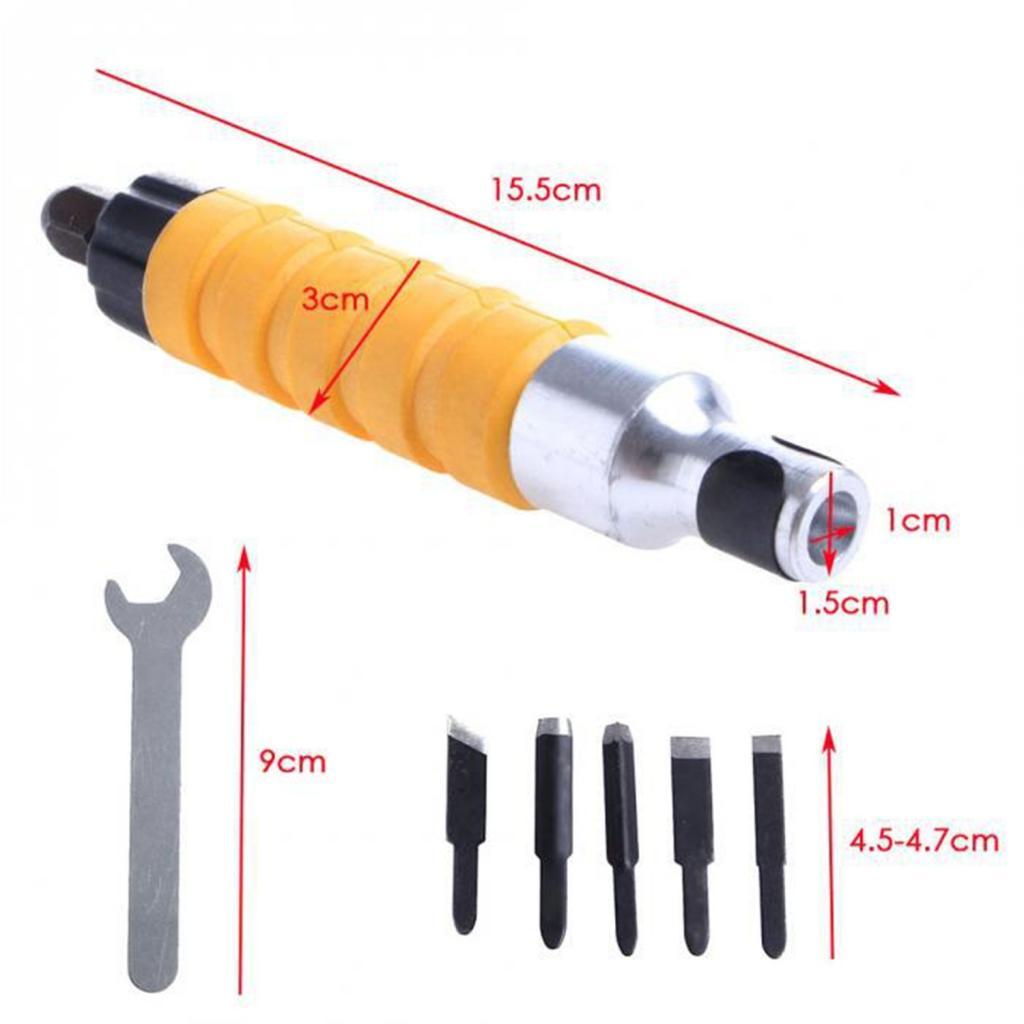 Woodworking Carving Chisel Carving Machine Tool with Wrench & Flexible Shaft & 5 Carving Blades